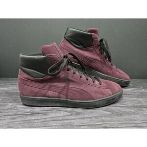 Puma Suede Classic XXI High Top Sneakers Men's Size 14 Maroon Black Pristine!